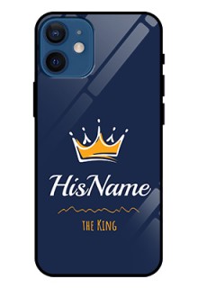 Iphone 12 Mini Glass Phone Case King with Name