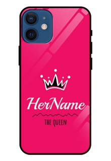 Iphone 12 Mini Glass Phone Case Queen with Name