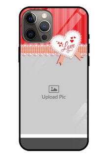 Iphone 12 Pro Max Custom Glass Mobile Case  - Red Love Pattern Design