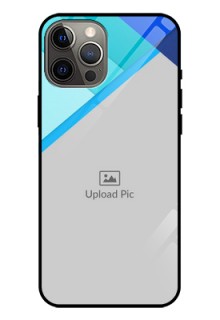 Iphone 12 Pro Max Custom Glass Phone Case  - Blue Pattern Design