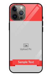 Iphone 12 Pro Max Custom Glass Phone Case  - Simple Red Color Design
