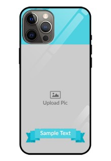 Iphone 12 Pro Max Personalized Glass Phone Case  - Simple Blue Color Design