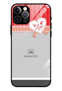 Iphone 12 Pro Custom Glass Mobile Case  - Red Love Pattern Design