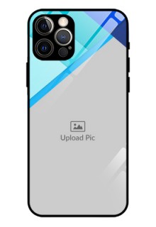 Iphone 12 Pro Custom Glass Phone Case  - Blue Pattern Design