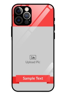 Iphone 12 Pro Custom Glass Phone Case  - Simple Red Color Design