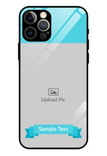 Iphone 12 Pro Personalized Glass Phone Case  - Simple Blue Color Design