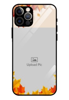 Iphone 12 Pro Photo Printing on Glass Case  - Autumn Maple Leaves Design