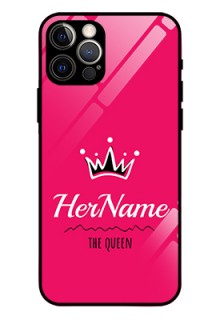 Iphone 12 Pro Glass Phone Case Queen with Name