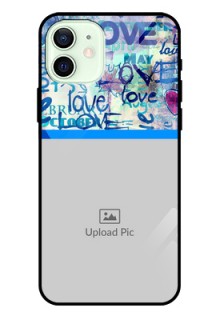 Iphone 12 Custom Glass Mobile Case  - Colorful Love Design