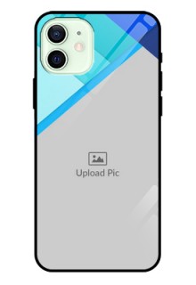 Iphone 12 Custom Glass Phone Case  - Blue Pattern Design