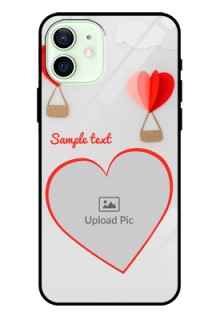 Iphone 12 Custom Glass Mobile Case  - Parachute Love Design