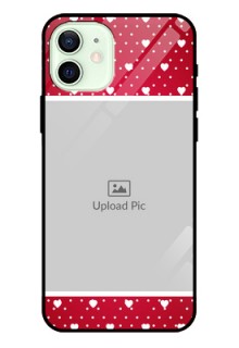 Iphone 12 Photo Printing on Glass Case  - Hearts Mobile Case Design