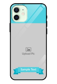 Iphone 12 Personalized Glass Phone Case  - Simple Blue Color Design