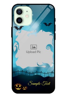 Iphone 12 Custom Glass Phone Case  - Halloween frame design
