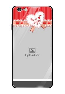 Apple iPhone 6 Plus Custom Glass Mobile Case  - Red Love Pattern Design