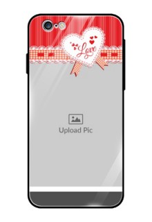 Apple iPhone 6 Custom Glass Mobile Case  - Red Love Pattern Design