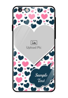 Apple iPhone 6S Plus Custom Glass Phone Case  - Pink & Blue Heart Design