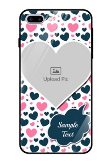 Apple iPhone 7 Plus Custom Glass Phone Case  - Pink & Blue Heart Design