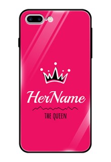 Iphone 7 Plus Glass Phone Case Queen with Name