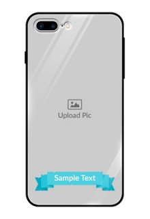 Apple iPhone 8 Plus Personalized Glass Phone Case  - Simple Blue Color Design