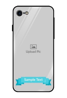 Apple iPhone 8 Personalized Glass Phone Case  - Simple Blue Color Design