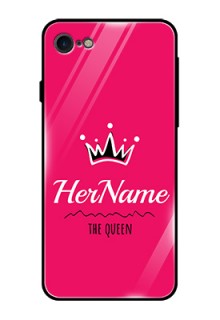 Iphone 8 Glass Phone Case Queen with Name