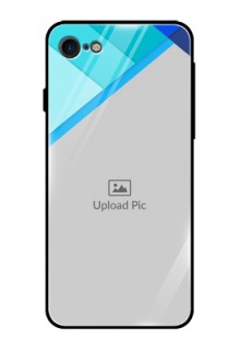 iPhone SE 2020 Custom Glass Phone Case  - Blue Pattern Design