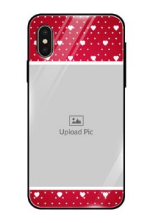 Apple iPhone X Photo Printing on Glass Case  - Hearts Mobile Case Design