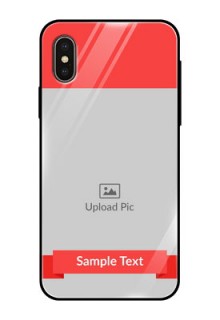Apple iPhone X Custom Glass Phone Case  - Simple Red Color Design