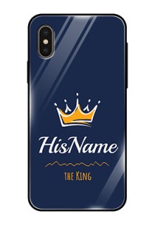Iphone X Glass Phone Case King with Name
