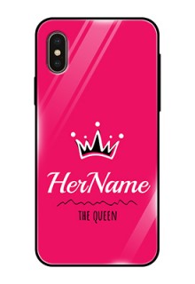 Iphone X Glass Phone Case Queen with Name