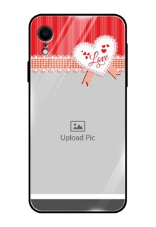 Apple iPhone XR Custom Glass Mobile Case  - Red Love Pattern Design