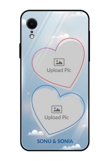 Apple iPhone XR Custom Glass Mobile Case  - Blue Color Couple Design 