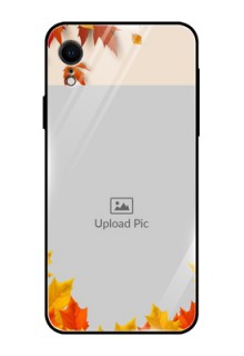 Apple iPhone XR Photo Printing on Glass Case  - Autumn Maple Leaves Design
