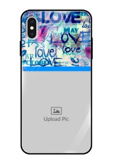 Apple iPhone XS Max Custom Glass Mobile Case  - Colorful Love Design