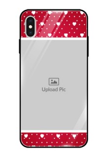 Apple iPhone XS Max Photo Printing on Glass Case  - Hearts Mobile Case Design
