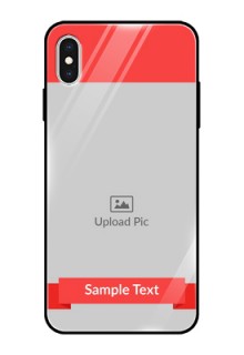 Apple iPhone XS Max Custom Glass Phone Case  - Simple Red Color Design