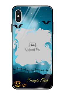 Apple iPhone XS Max Custom Glass Phone Case  - Halloween frame design