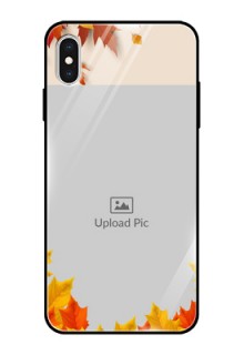 Apple iPhone XS Max Photo Printing on Glass Case  - Autumn Maple Leaves Design