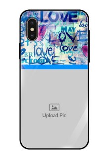 iPhone XS Custom Glass Mobile Case  - Colorful Love Design