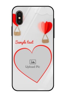 iPhone XS Custom Glass Mobile Case  - Parachute Love Design