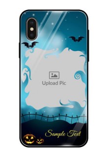 iPhone XS Custom Glass Phone Case  - Halloween frame design