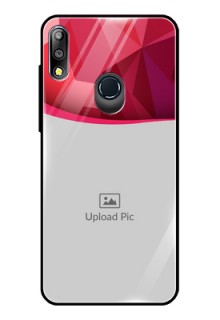 Zenfone Max pro M2 Custom Glass Mobile Case  - Red Abstract Design