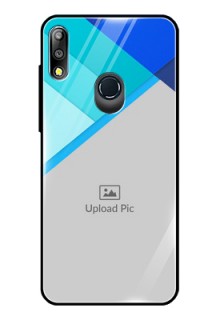Zenfone Max pro M2 Custom Glass Phone Case  - Blue Pattern Design