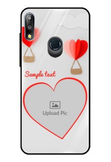 Zenfone Max pro M2 Custom Glass Mobile Case  - Parachute Love Design