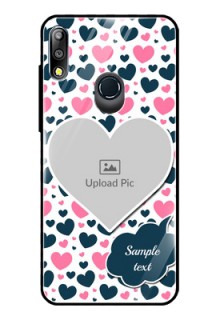 Zenfone Max pro M2 Custom Glass Phone Case  - Pink & Blue Heart Design