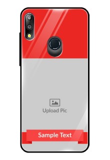 Zenfone Max pro M2 Custom Glass Phone Case  - Simple Red Color Design