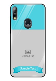 Zenfone Max pro M2 Personalized Glass Phone Case  - Simple Blue Color Design