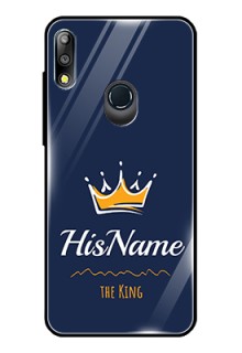 Zenfone Max pro M2 Glass Phone Case King with Name