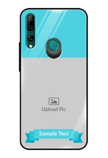 Huawei Y9 Prime Personalized Glass Phone Case  - Simple Blue Color Design